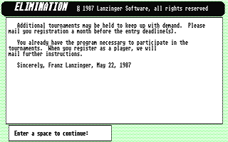 Elimination atari screenshot